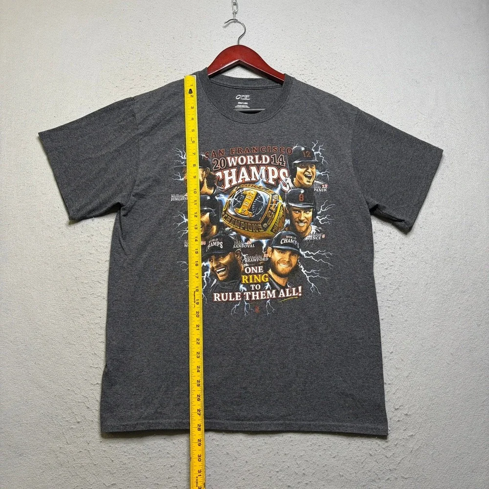 Port and Company T-Shirt Mens Large Gray SF Giants 2014 World Series Champions